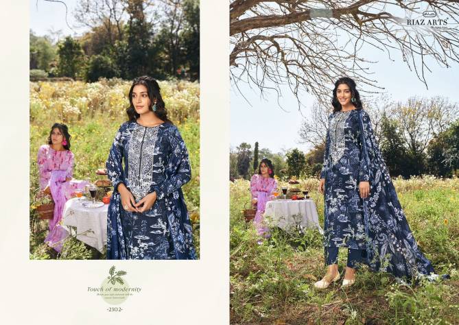 Khwaab By Riaz Arts Designer Digital Printed Karachi Cotton Dress Material Wholesale Online
